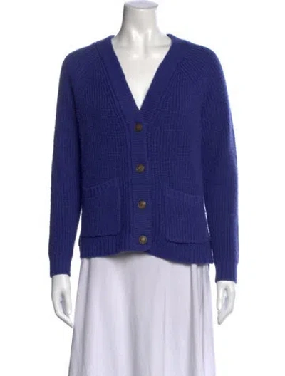 Pre-owned Rag & Bone Wool V-neck Sweater In Blue
