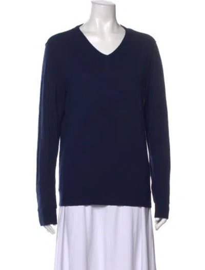 Pre-owned Rag & Bone Wool V-neck Sweater In Blue