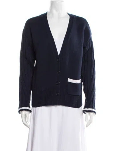 Pre-owned Rag & Bone Wool V-neck Sweater In Blue