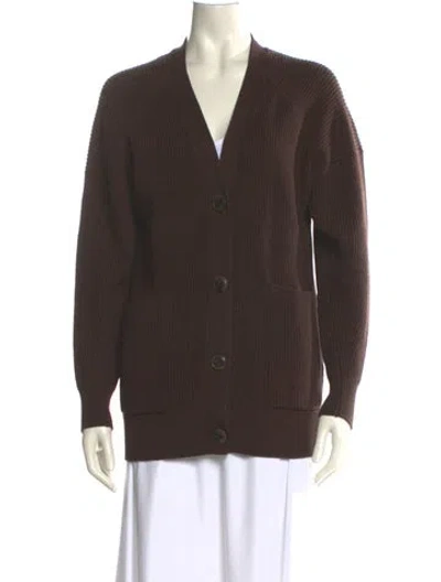 Pre-owned Rag & Bone Wool V-neck Sweater In Brown