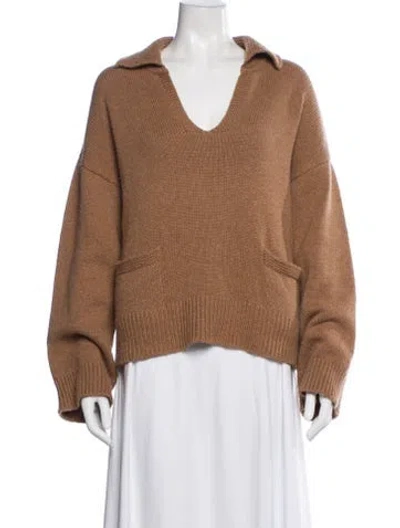 Pre-owned Rag & Bone Wool V-neck Sweater In Brown