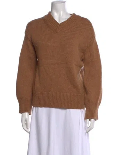 Pre-owned Rag & Bone Wool V-neck Sweater In Brown