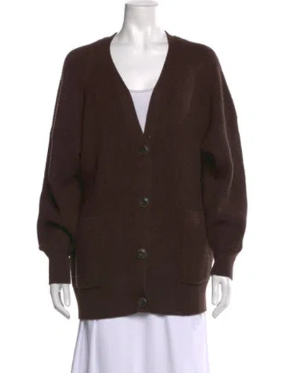 Pre-owned Rag & Bone Wool V-neck Sweater In Brown