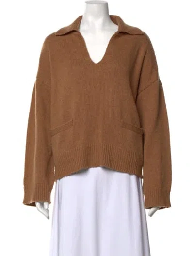 Pre-owned Rag & Bone Wool V-neck Sweater In Brown