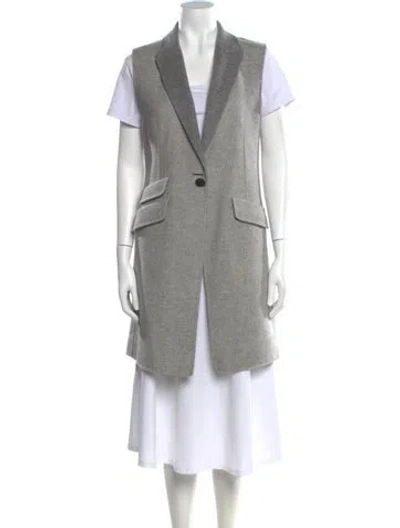 Pre-owned Rag & Bone Wool V-neck Sweater In Gray