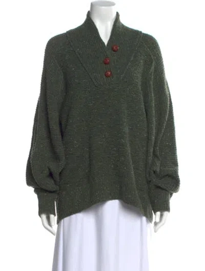 Pre-owned Rag & Bone Wool V-neck Sweater In Green