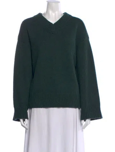Pre-owned Rag & Bone Wool V-neck Sweater In Green