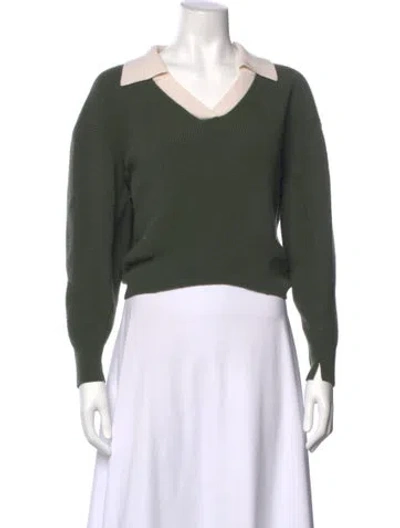 Pre-owned Rag & Bone Wool V-neck Sweater In Green