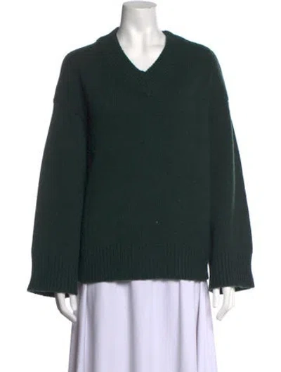 Pre-owned Rag & Bone Wool V-neck Sweater In Green