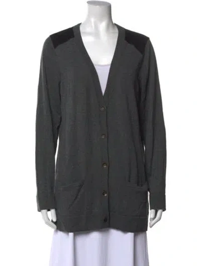 Pre-owned Rag & Bone Wool V-neck Sweater In Grey/neutrals