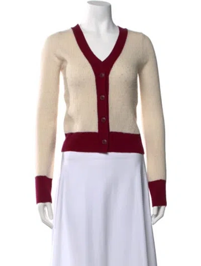 Pre-owned Rag & Bone Wool V-neck Sweater In Neutral