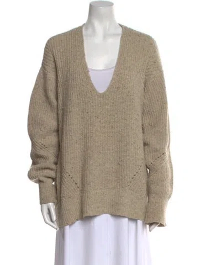 Pre-owned Rag & Bone Wool V-neck Sweater In Neutral