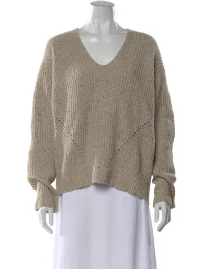Pre-owned Rag & Bone Wool V-neck Sweater In Neutral