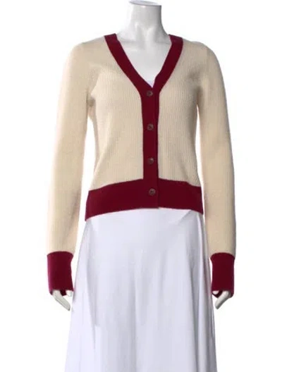 Pre-owned Rag & Bone Wool V-neck Sweater In Neutral