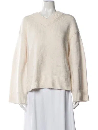 Pre-owned Rag & Bone Wool V-neck Sweater In Neutrals