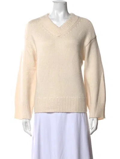 Pre-owned Rag & Bone Wool V-neck Sweater In Neutrals