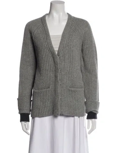Pre-owned Rag & Bone Wool V-neck Sweater W/ Tags In Gray