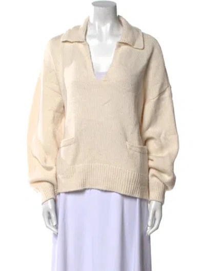 Pre-owned Rag & Bone Wool V-neck Sweater In White