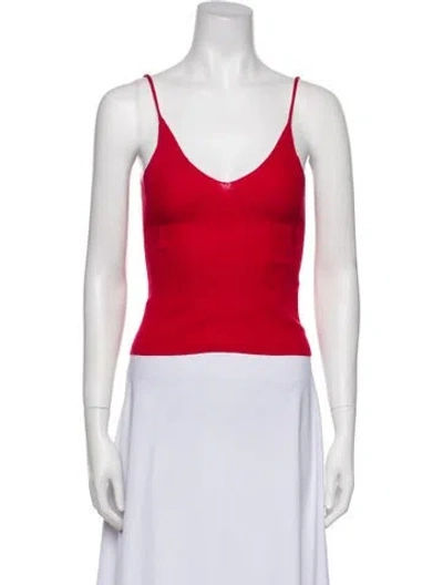 Pre-owned Rag & Bone Wool V-neck Top In Red