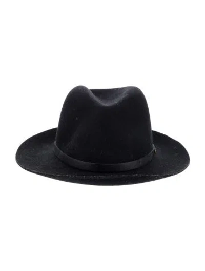 Pre-owned Rag & Bone Wool Western Fedora Hat In Black