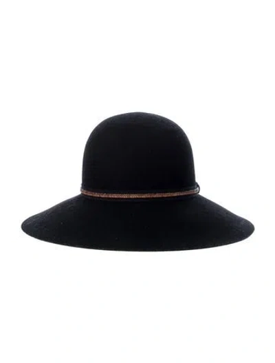 Pre-owned Rag & Bone Wool Wide Brim Hat In Black