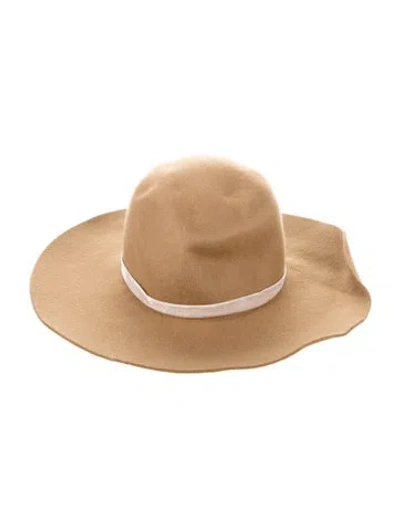 Pre-owned Rag & Bone Wool Wide Brim Hat In Neutrals