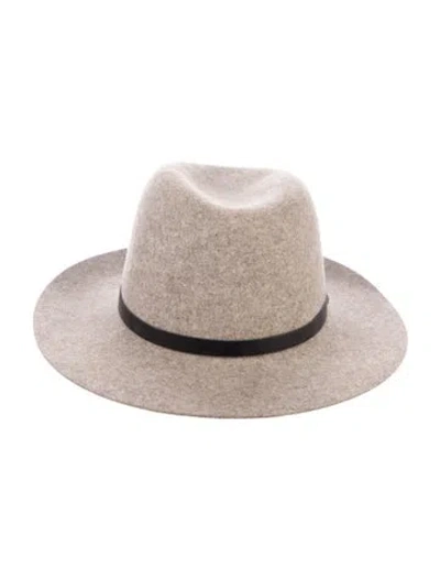 Pre-owned Rag & Bone Wool Wide Brim Sun Hat In Black/neutrals