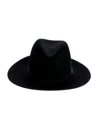 Pre-owned Rag & Bone Wool Wide-brim Fedora In Black