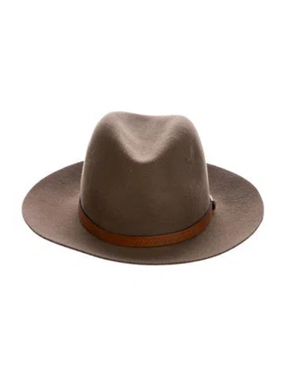 Pre-owned Rag & Bone Wool Wide-brim Fedora In Brown