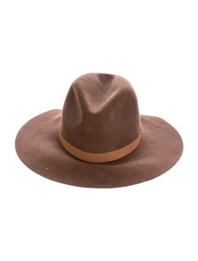 Pre-owned Rag & Bone Wool Wide-brim Fedora In Brown