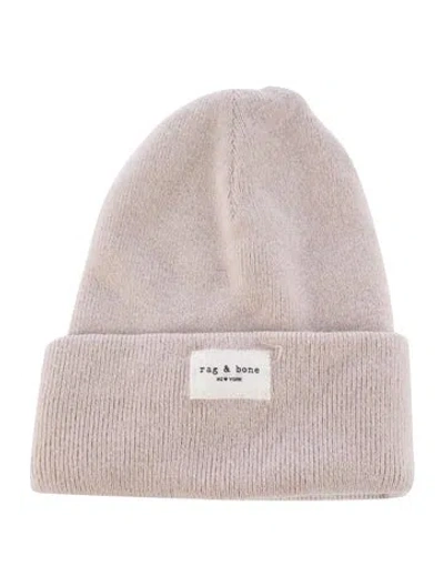 Pre-owned Rag & Bone Wool-blend Embroidered Beanie In Neutral