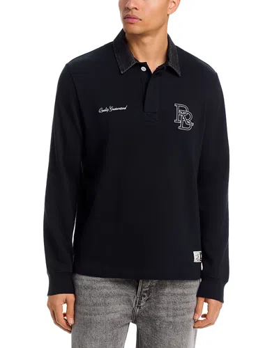 Rag & Bone World Cup Rugby Shirt In Black