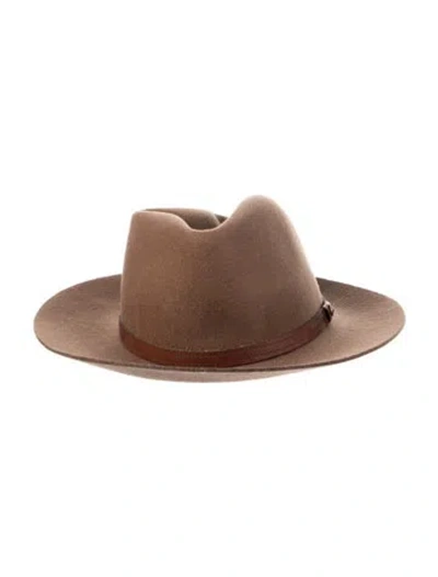 Pre-owned Rag & Bone Woven Fedora Hat In Brown