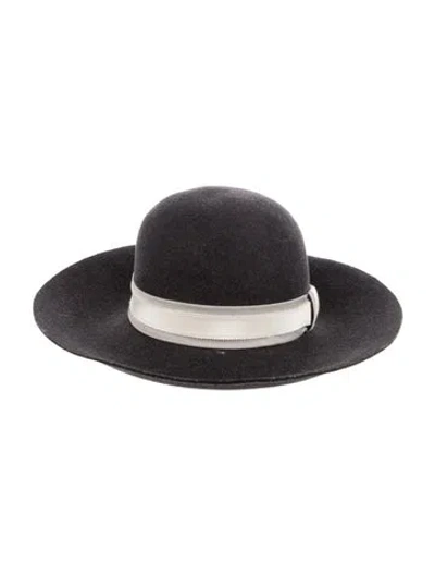Pre-owned Rag & Bone Woven Fedora Hat In Grey