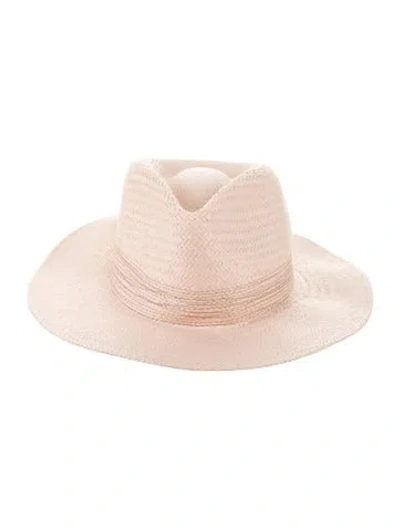 Pre-owned Rag & Bone Woven Straw Panama Hat In Pink