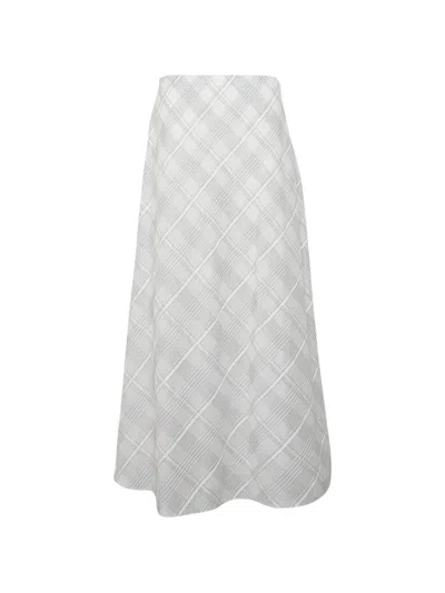 Rag & Bone Wren Plaid-print Maxi Skirt In White