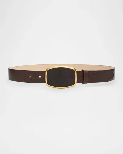 Rag & Bone Wyatt Inlay Cut-to-size Leather Belt In Brown