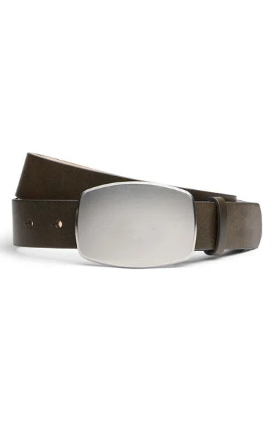 Rag & Bone Wyatt Leather Belt In Olive