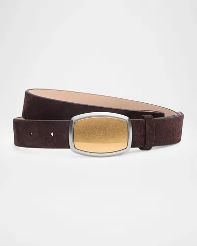 Rag & Bone Wyatt Leather Slim Belt In Dccsd