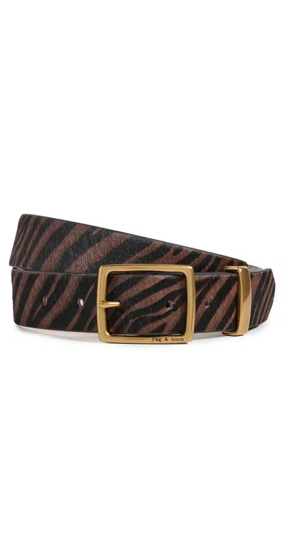 Rag & Bone X Boyfriend Belt Coffee Zebra Haircalf