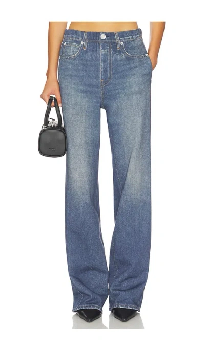 Rag & Bone X Revolve Rb Miramar Fleece Wide Leg Jeans In Blue