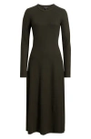 Rag & Bone Yan Long Sleeve Wool Sweater Dress In Green