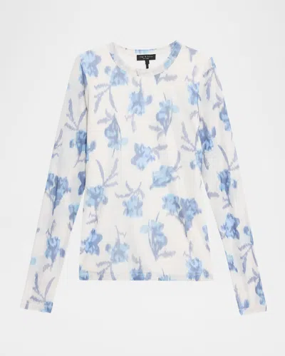 Rag & Bone Yana Printed Mesh Top In Multi