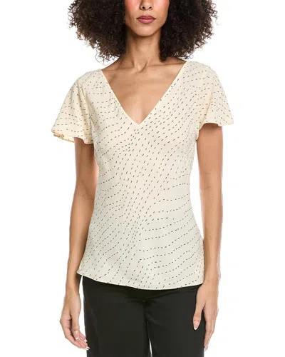 Rag & Bone Yvonne Print Flutter Sleeve Top In Neutral