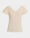 Rag & Bone Yvonne Print Flutter Sleeve Top