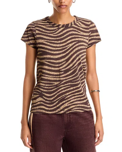 Rag & Bone Zebra Print Cotton Tee In Brown