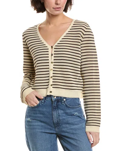 Rag & Bone Zoey Stripe Cardigan In Beige