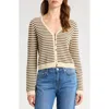 Rag & Bone Zoey Stripe Open Stitch Cotton Blend Cardigan In Neutral