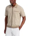 Rag & Bone Zuma Jacquard Short Sleeve Zip Sweater Polo In Neutral