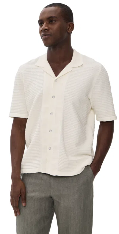Rag & Bone Zuma Ottoman Camp Shirt Chalk In White